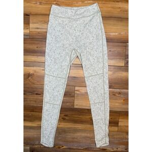 Gymshark Womens High Waisted Textured Marled Leggings Sage Green Cream